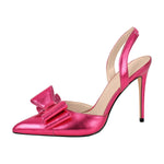 Load image into Gallery viewer, Pointed Toe Stiletto Slingback Bow Pumps
