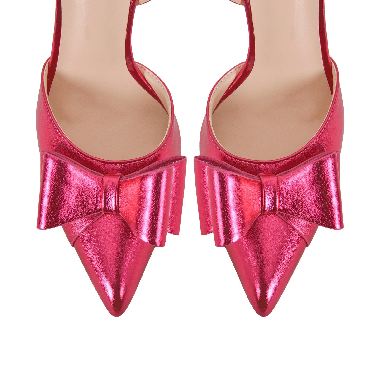 Pointed Toe Stiletto Slingback Bow Pumps