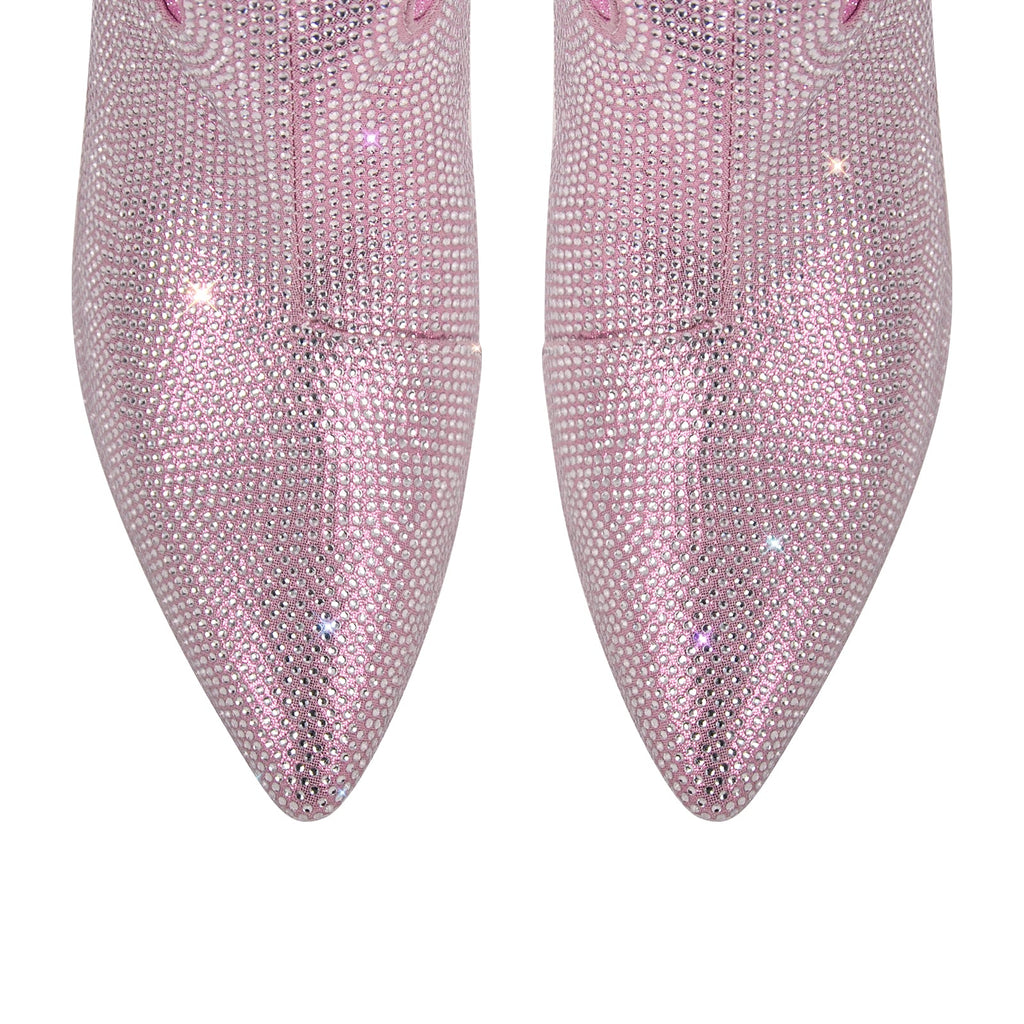 Pointed Toe Stiletto Rhinestone Over The Knee Boots