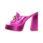 Load image into Gallery viewer, Open Toe Chunky Heel  Metal Chain Platform Sandals
