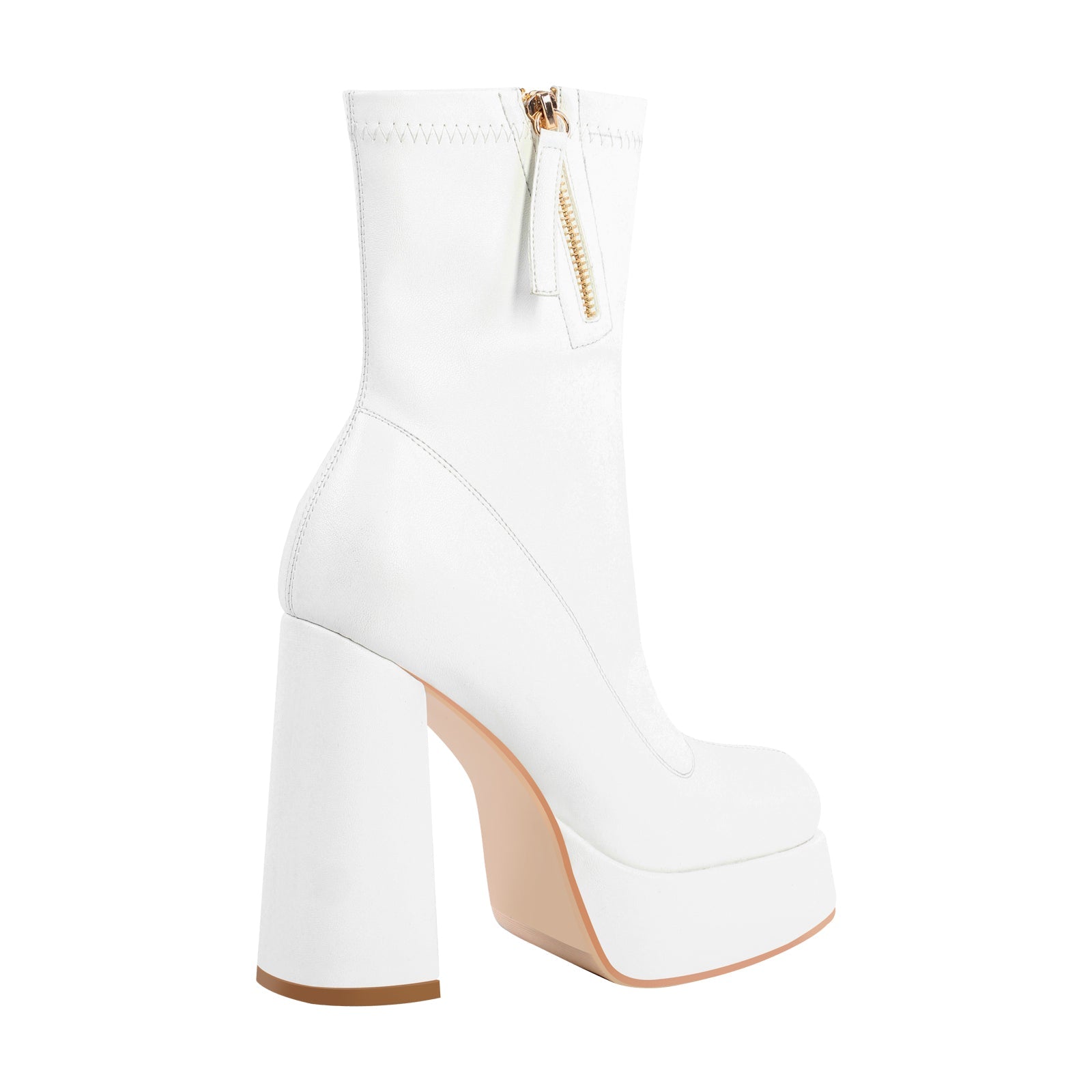 Square Toe Chunky Platform Zipper Ankle Boots