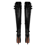 Load image into Gallery viewer, Round Toe Stiletto Platform Over The Knee Buckle Boots
