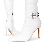 Load image into Gallery viewer, Pointed Toe Stiletto Buckle Over The Knee Boots
