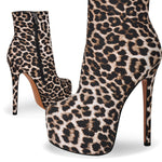 Load image into Gallery viewer, Leopard Platform Stiletto Ankle Boots
