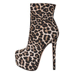 Load image into Gallery viewer, Leopard Platform Stiletto Ankle Boots
