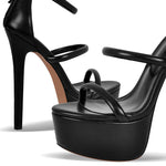 Load image into Gallery viewer, Open Toe Stiletto Ankle Straps Platform Sandals
