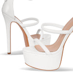 Load image into Gallery viewer, Open Toe Stiletto Ankle Straps Platform Sandals
