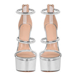 Load image into Gallery viewer, Open Toe Stiletto Ankle Straps Platform Sandals
