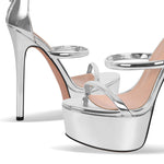 Load image into Gallery viewer, Open Toe Stiletto Ankle Straps Platform Sandals
