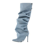 Load image into Gallery viewer, Pointed Toe Buckle Stiletto Removable Boots
