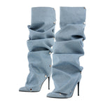 Load image into Gallery viewer, Pointed Toe Buckle Stiletto Removable Boots
