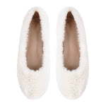 Load image into Gallery viewer, White Fluffy Round Toe Flats
