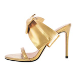 Load image into Gallery viewer, Open Toe Strap Bow Stiletto Sandals
