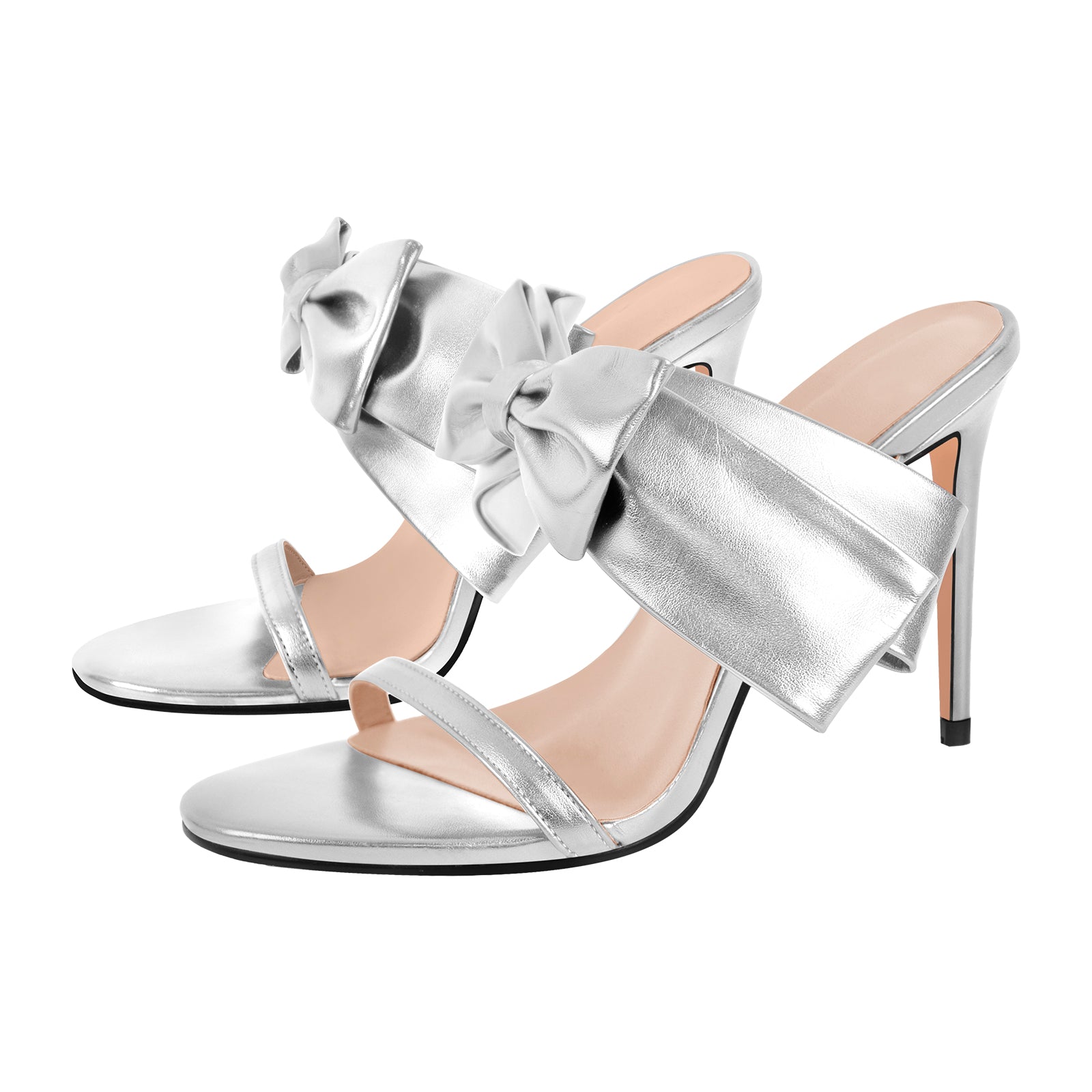 Open Toe Strap Bow Stiletto Sandals