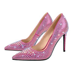 Load image into Gallery viewer, Rhinestone Pointed Toe Stiletto Pumps
