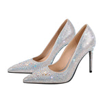 Load image into Gallery viewer, Rhinestone Pointed Toe Stiletto Pumps
