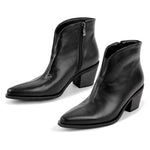 Load image into Gallery viewer, Zipper Chunky Heel Western Ankle Boots
