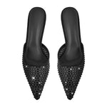 Load image into Gallery viewer, Pointed Toe Rhinestone Slip On Mules
