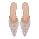 Load image into Gallery viewer, Pointed Toe Rhinestone Slip On Mules
