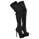 Load image into Gallery viewer, Round Toe Stiletto Platform Over The Knee Boots
