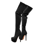 Load image into Gallery viewer, Round Toe Stiletto Platform Over The Knee Boots
