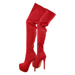 Load image into Gallery viewer, Round Toe Stiletto Platform Over The Knee Boots
