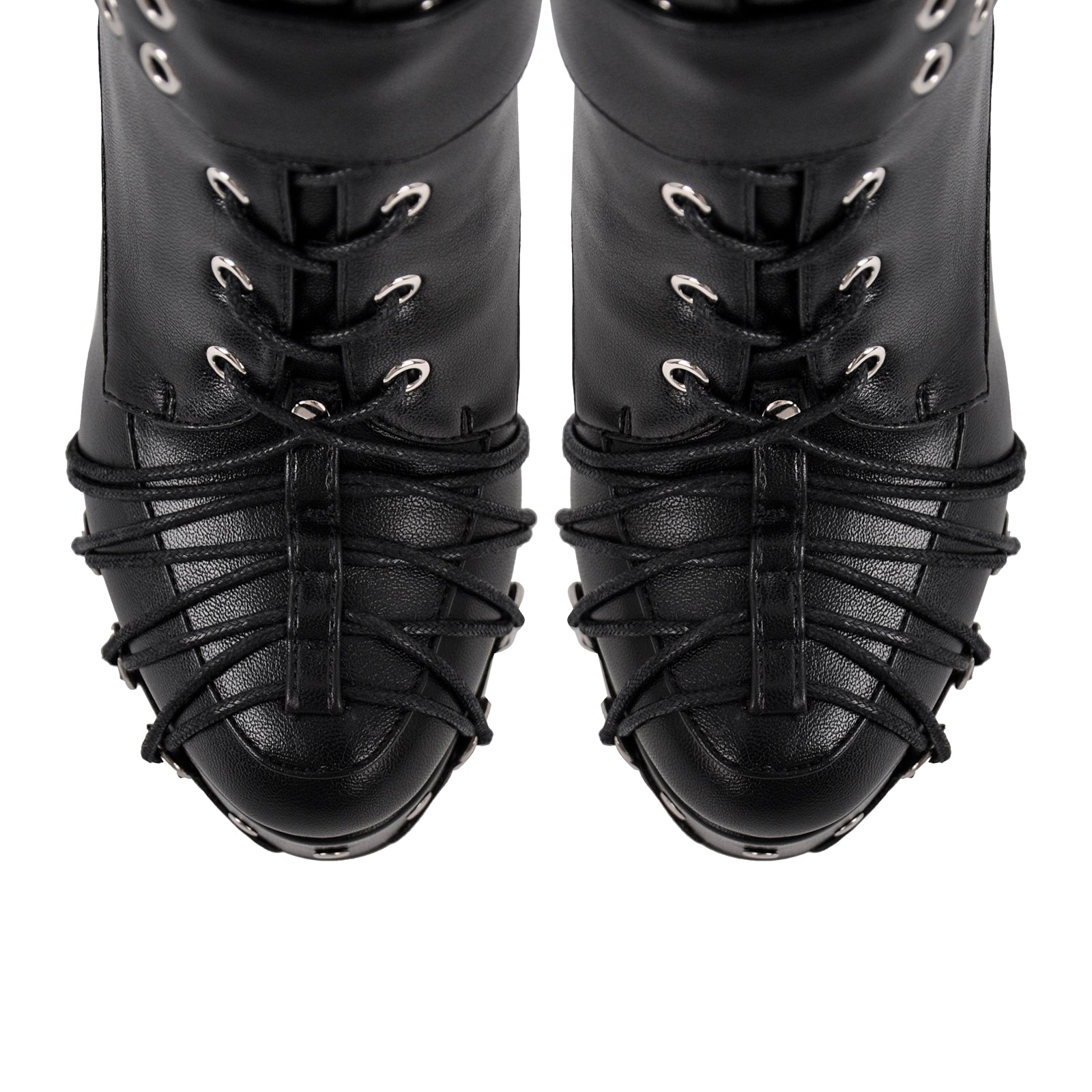 Buckle Lace-up Platform Knee High Boots