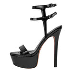 Load image into Gallery viewer, Platform Ankle Double Strap Stiletto Sandals
