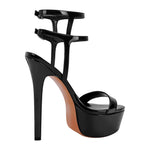 Load image into Gallery viewer, Platform Ankle Double Strap Stiletto Sandals
