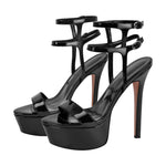 Load image into Gallery viewer, Platform Ankle Double Strap Stiletto Sandals
