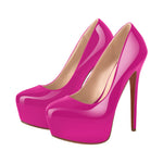 Load image into Gallery viewer, Round Toe Platform Stiletto High Heel Pumps
