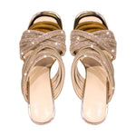 Load image into Gallery viewer, Rhinestone Round Toe Stiletto Sandals Mules
