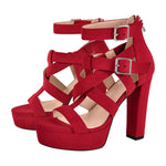 Load image into Gallery viewer, Platform Gladiator Strap Chunky Heel Sandals
