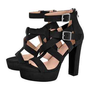 Platform Gladiator Strap Chunky Heel Sandals