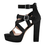 Load image into Gallery viewer, Platform Gladiator Strap Chunky Heel Sandals
