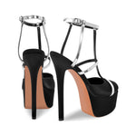 Load image into Gallery viewer, Round Toe T-Strap Platform Stiletto Pumps
