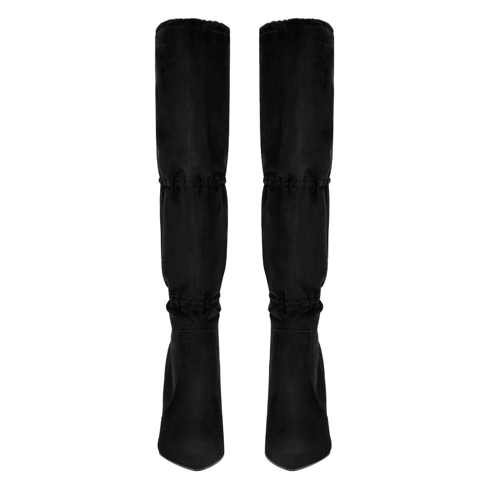 Pointed Toe Lace-up Stiletto Knee High Boots