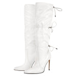 Load image into Gallery viewer, Pointed Toe Lace-up Stiletto Knee High Boots
