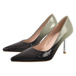 Load image into Gallery viewer, Pointed Toe Gradient Stone Stiletto Pumps
