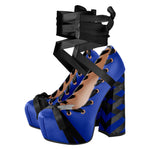 Load image into Gallery viewer, Bow Lolita Platform Lace-up Chunky Heel Pumps
