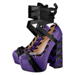 Load image into Gallery viewer, Bow Lolita Platform Lace-up Chunky Heel Pumps
