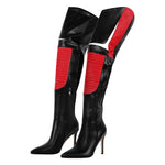 Load image into Gallery viewer, Pointed Toe Color-coordinated Stiletto Over the Knee Boots
