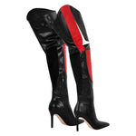 Load image into Gallery viewer, Pointed Toe Color-coordinated Stiletto Over the Knee Boots
