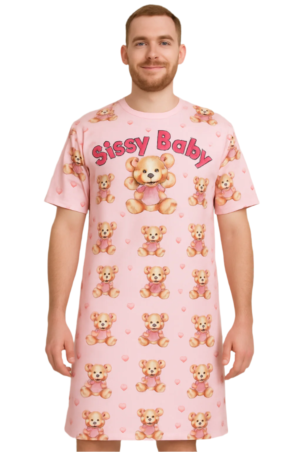Pretty Sissy Baby Bear T-shirt Dress | Sissy Men Night Dress