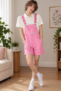 Pretty in Pink Short Overalls for Crossdressers & Femboys