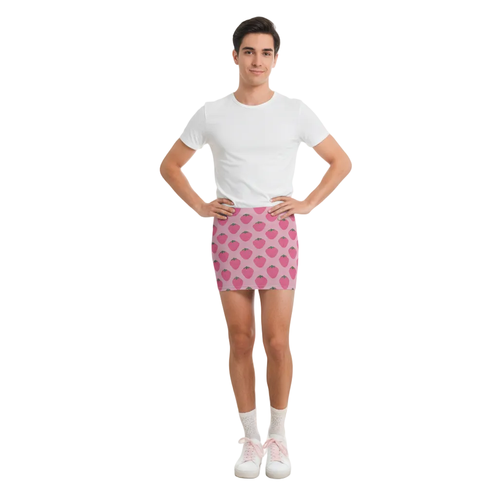 🍓 Strawberry Sheer Mesh Bodycon Skirt