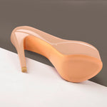 Load image into Gallery viewer, Patent Leather Rounde Toe Platform Baby Pink Stiletto High Heels Pumps
