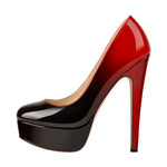 Load image into Gallery viewer, Patent Leather Round Toe Platform High Heels
