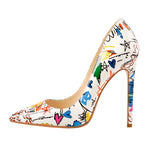 Load image into Gallery viewer, Graffiti Colorful Stiletto Pointed Toe 12cm High Heels Pumps
