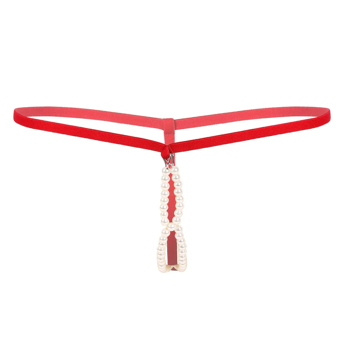 "Sissy Kyla" Pearl Bead G-String | Open Butt Crotchless Thong | Femboy Lingerie
